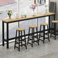Modern Bar Height Table Metal and Wood Bistro Bar Table for Patio Use