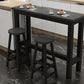 Modern Bar Height Table Metal and Wood Bistro Bar Table for Patio Use
