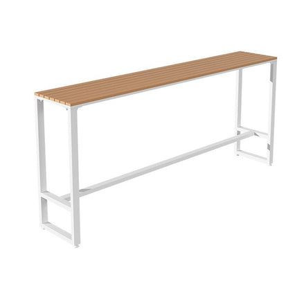 Table de bar moderne à hauteur de bar Table de bar bistro en métal et bois avec base blanche