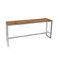 Table de bar moderne à hauteur de bar Table de bar bistro en métal et bois avec base blanche