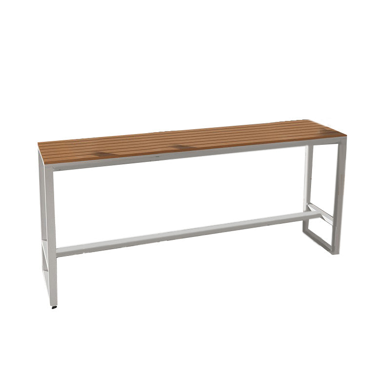 Table de bar moderne à hauteur de bar Table de bar bistro en métal et bois avec base blanche
