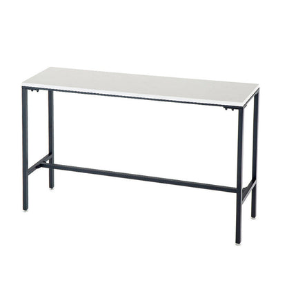 Industrial Bar Height Table White Faux Marble Top Bistro Pub Table for Patio Use Without Chairs Clearhalo 'Bar Furniture' 'Bar Tables' 'bar_tables' 'furn' 'furn_bar_tables' 'Furniture' 'Kitchen & Dining Furniture' 6385455