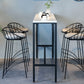 Industrial Bar Height Table White Faux Marble Top Bistro Pub Table for Patio Use 78.7"L x 15.7"W x 41.3"H Without Chairs Clearhalo 'Bar Furniture' 'Bar Tables' 'bar_tables' 'furn' 'furn_bar_tables' 'Furniture' 'Kitchen & Dining Furniture' 6385456