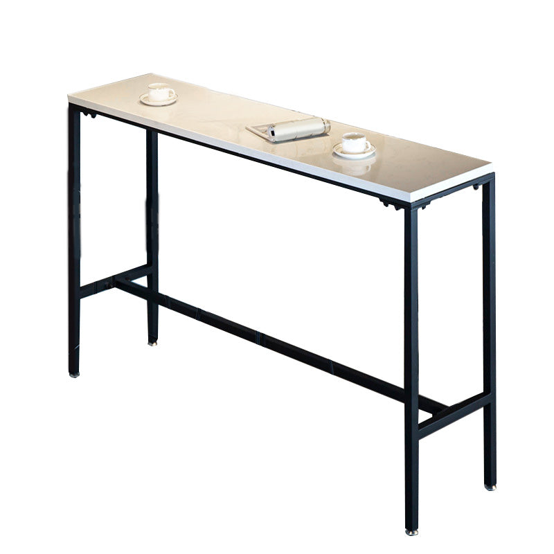 Industrial Bar Height Table White Faux Marble Top Bistro Pub Table for Patio Use Clearhalo 'Bar Furniture' 'Bar Tables' 'bar_tables' 'furn' 'furn_bar_tables' 'Furniture' 'Kitchen & Dining Furniture' 6385459