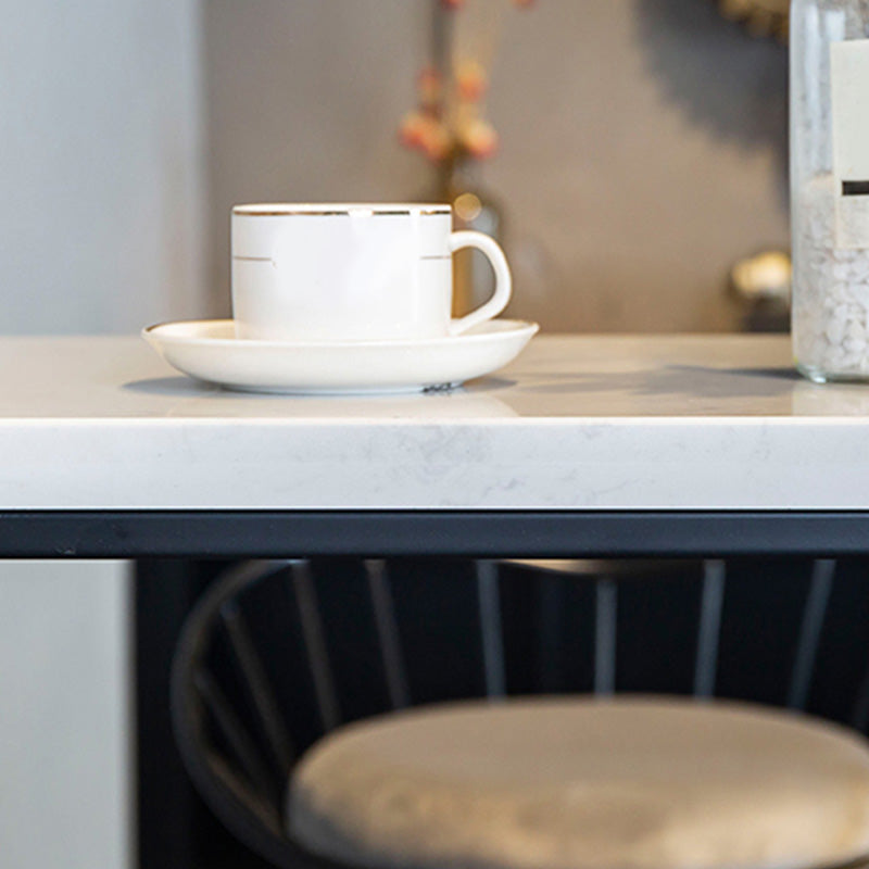 Industrial Bar Height Table White Faux Marble Top Bistro Pub Table for Patio Use Clearhalo 'Bar Furniture' 'Bar Tables' 'bar_tables' 'furn' 'furn_bar_tables' 'Furniture' 'Kitchen & Dining Furniture' 6385462