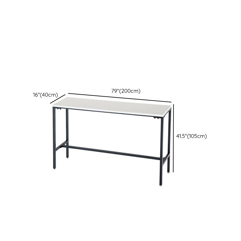 Industrial Bar Height Table White Faux Marble Top Bistro Pub Table for Patio Use Clearhalo 'Bar Furniture' 'Bar Tables' 'bar_tables' 'furn' 'furn_bar_tables' 'Furniture' 'Kitchen & Dining Furniture' 6385463