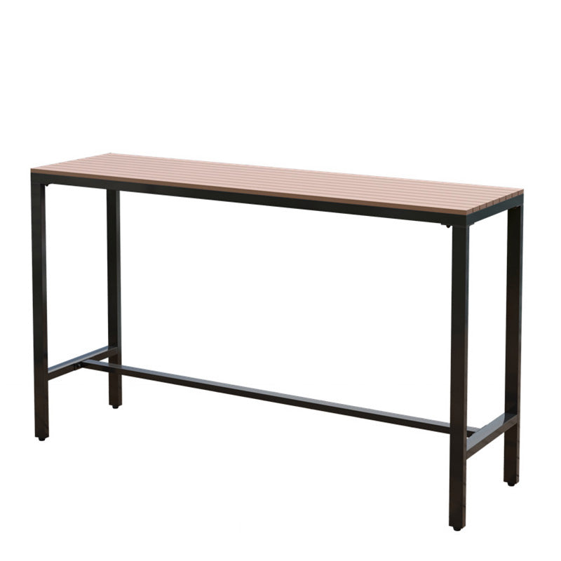 Industrial Metal Base Bar Table Pub Height Dining Table for Patio Use Black Without Chairs Clearhalo 'Bar Furniture' 'Bar Tables' 'bar_tables' 'furn' 'furn_bar_tables' 'Furniture' 'Kitchen & Dining Furniture' 6385470