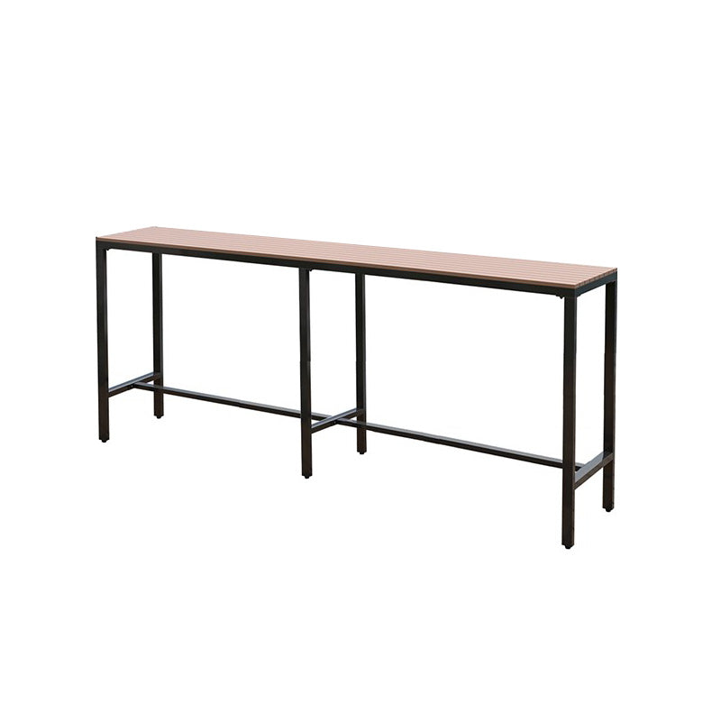Industrial Metal Base Bar Table Pub Height Dining Table for Patio Use Black Without Chairs Clearhalo 'Bar Furniture' 'Bar Tables' 'bar_tables' 'furn' 'furn_bar_tables' 'Furniture' 'Kitchen & Dining Furniture' 6385472