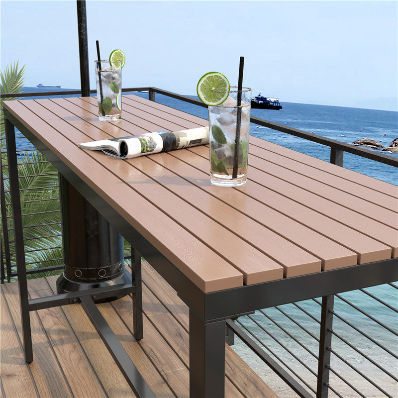 Industrial Metal Base Bar Table Pub Height Dining Table for Patio Use Clearhalo 'Bar Furniture' 'Bar Tables' 'bar_tables' 'furn' 'furn_bar_tables' 'Furniture' 'Kitchen & Dining Furniture' 6385478