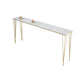 White Rectangular Bar Height Table Glam Style Bistro Pub Table with Four Legs Faux Marble Without Chairs Clearhalo 'Bar Furniture' 'Bar Tables' 'bar_tables' 'furn' 'furn_bar_tables' 'Furniture' 'Kitchen & Dining Furniture' 6385495