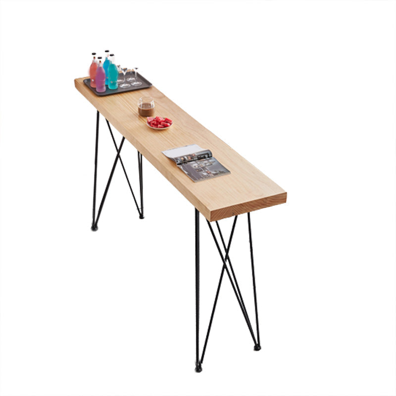 Mesa moderna con altura de barra, mesa de pub tipo bistró con tapa de madera maciza y cuatro patas