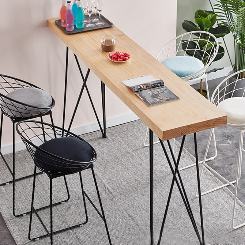 Mesa moderna con altura de barra, mesa de pub tipo bistró con tapa de madera maciza y cuatro patas
