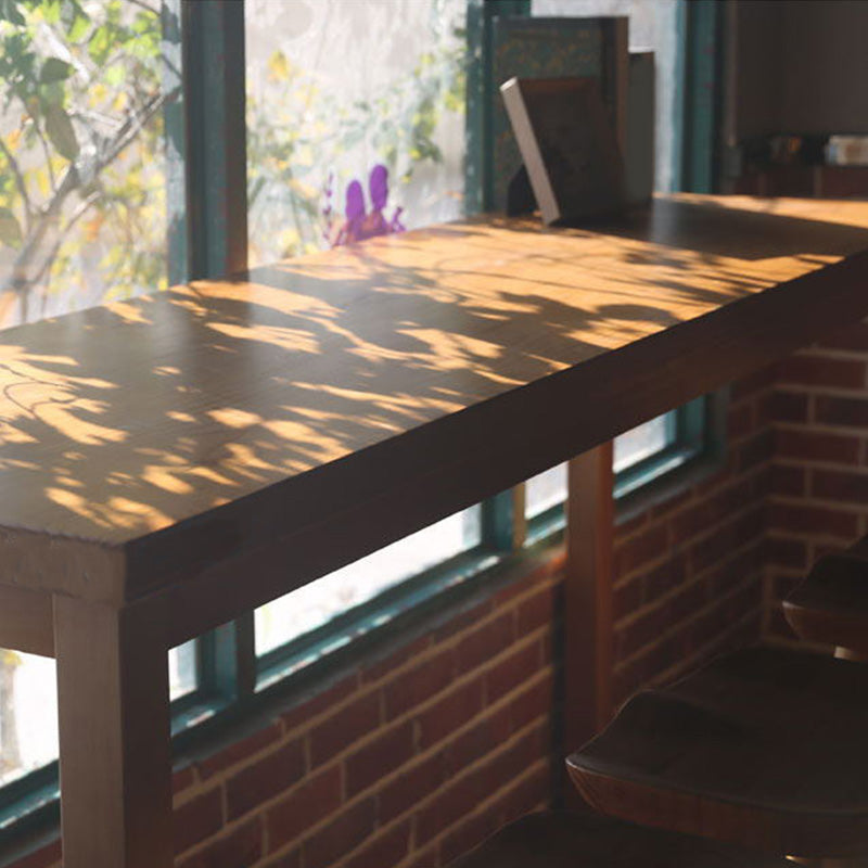 Modern Bar Height Table Solid Wood Top Bistro Pub Table with Wood Legs Clearhalo 'Bar Furniture' 'Bar Tables' 'bar_tables' 'furn' 'furn_bar_tables' 'Furniture' 'Kitchen & Dining Furniture' 6385539