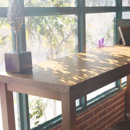 モダンバーの高さテーブルソリッドウッドトップビストロパブテーブル木製の脚