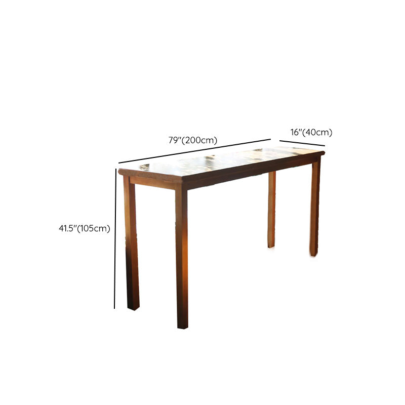 Modern Bar Height Table Solid Wood Top Bistro Pub Table with Wood Legs Clearhalo 'Bar Furniture' 'Bar Tables' 'bar_tables' 'furn' 'furn_bar_tables' 'Furniture' 'Kitchen & Dining Furniture' 6385542