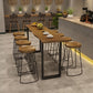 Industrial Bar Height Table Solid Wood Top Bistro Table with Sled Base