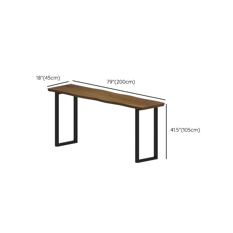 Industrial Bar Height Table Solid Wood Top Bistro Table with Sled Base
