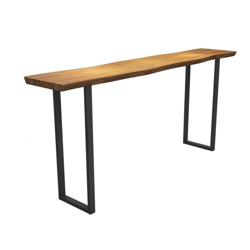 Rectangular Bar Height Table Black Legs and Metal Base Patio Bar Table Without Chairs Clearhalo 'Bar Furniture' 'Bar Tables' 'bar_tables' 'furn' 'furn_bar_tables' 'Furniture' 'Kitchen & Dining Furniture' 6385597