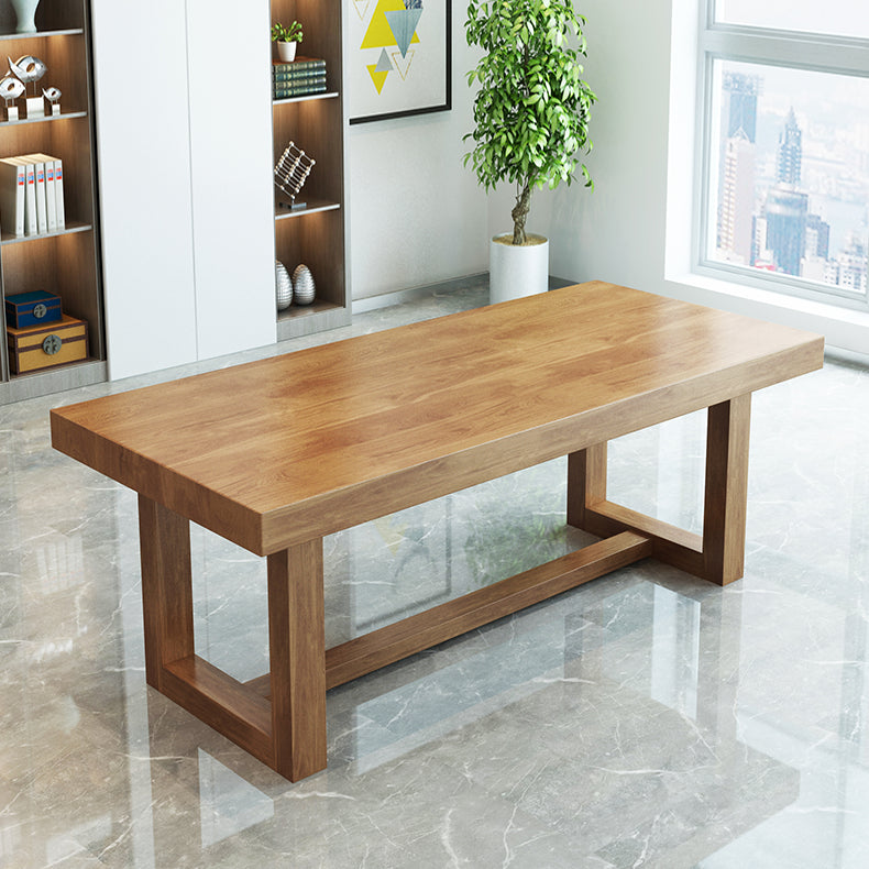 Eigentijdse schrijfbureau rechthoekige dennen vaste houten kantoor bureau