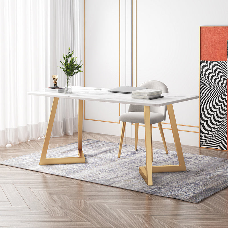 29.53" H Glam Curved Office Desk Antique Finish Computer Desk with Metal Legs Clearhalo 'furn' 'furn_office_desk' 'Furniture' 'Office Desks' 'Office Furniture' 'office_desk' 6385646