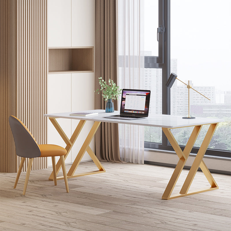 Scrivania glam da ufficio antico scrivania curva curva con gambe metalliche