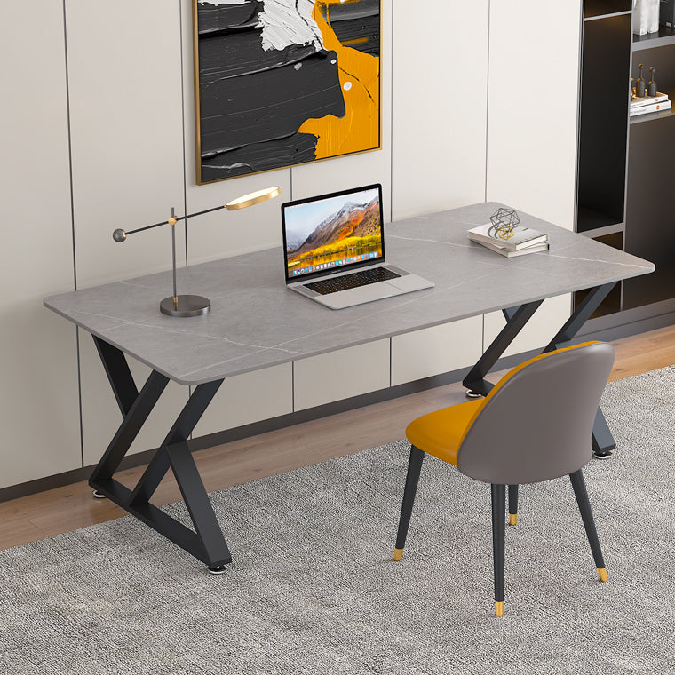 29,53 "H Destina rettangolare industriale da ufficio antico scrivania per le gambe metalliche