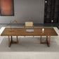 Solid Wood Rectangular Office Desk Modern 1-shelf Writing Desk