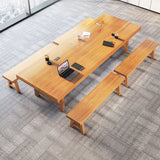 Bureau de bureau rectangulaire contemporain Bureau exécutif naturel pour le bureau