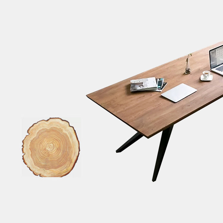 Bruin Industrial Writing Desk rechthoekig vaste houten bureau