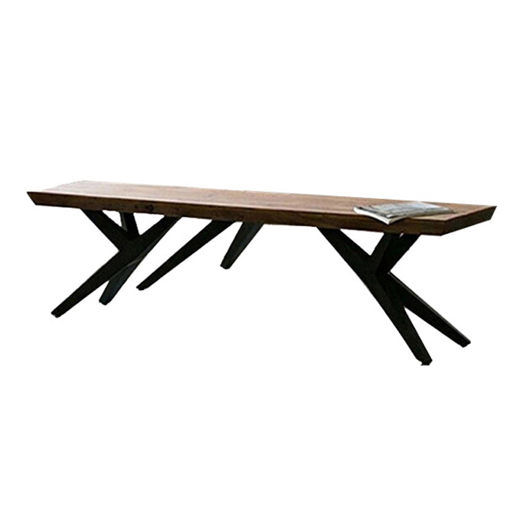 Bruin Industrial Writing Desk rechthoekig vaste houten bureau