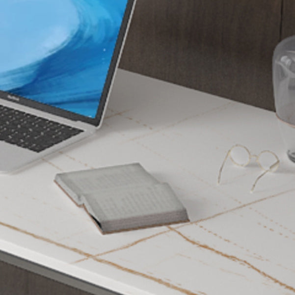 Scrivania da ufficio rettangolare in pietra 29,53 "scrivania alta 1 scaffale