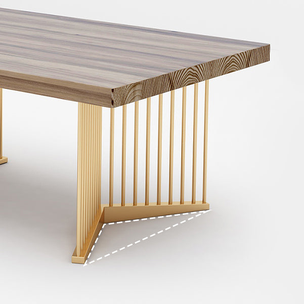Scrivania rettangolare moderna scrivania naturale da ufficio con gambe metalliche
