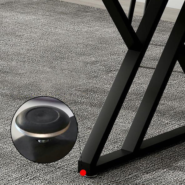 Escritorio de oficina moderno de 1 estante Stone 29.53 "de alto escritorio de escritura con patas de hierro