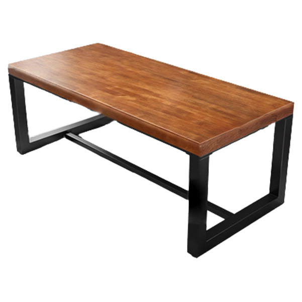 Contemporary Rectangular Executive Desk Brown Office Desk with Metal Legs Clearhalo 'furn' 'furn_office_desk' 'Furniture' 'Office Desks' 'Office Furniture' 'office_desk' 6385802