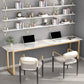 23.62" W Stone Office Desk Modern Sled Base Writing Desk with 1 Shelf 78.7"L x 23.6"W x 29.5"H Clearhalo 'furn' 'furn_office_desk' 'Furniture' 'Office Desks' 'Office Furniture' 'office_desk' 6385815