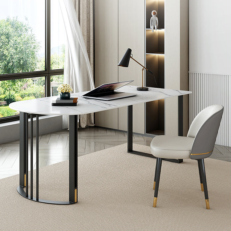 Scrivania da ufficio a mezzo circo industriale scrivania per finiture antiche con gambe metalliche