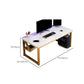 Modern Wood Computer Desk Cable Management Rectangular Office Desk