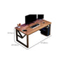 Modern Wood Computer Desk Cable Management Rectangular Office Desk