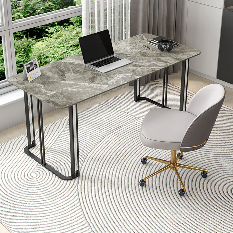 Bureau de bureau rectangulaire industriel Bureau d'ordinateur finition antique avec jambes métalliques