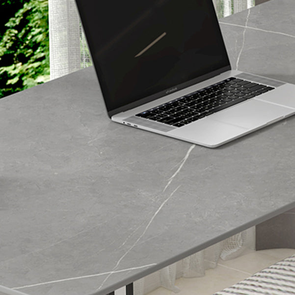 Bureau de bureau rectangulaire industriel Bureau d'ordinateur finition antique avec jambes métalliques