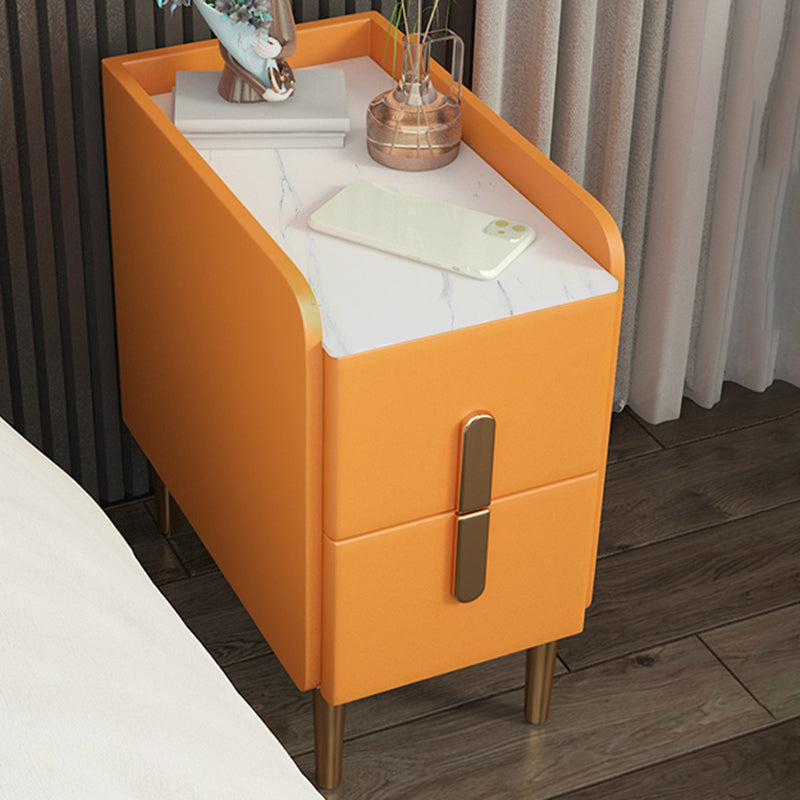 2 tiroirs en bois massif mères modernes des jambes comprenant une table de nuit, 19,7 "de haut