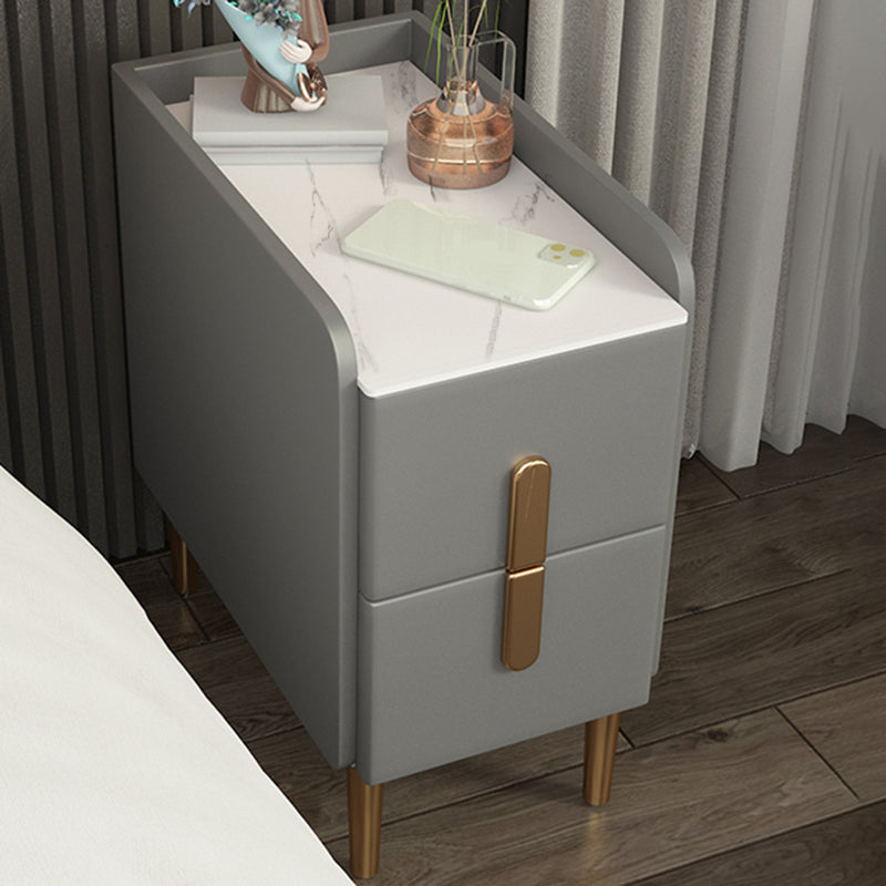 2 tiroirs en bois massif mères modernes des jambes comprenant une table de nuit, 19,7 "de haut