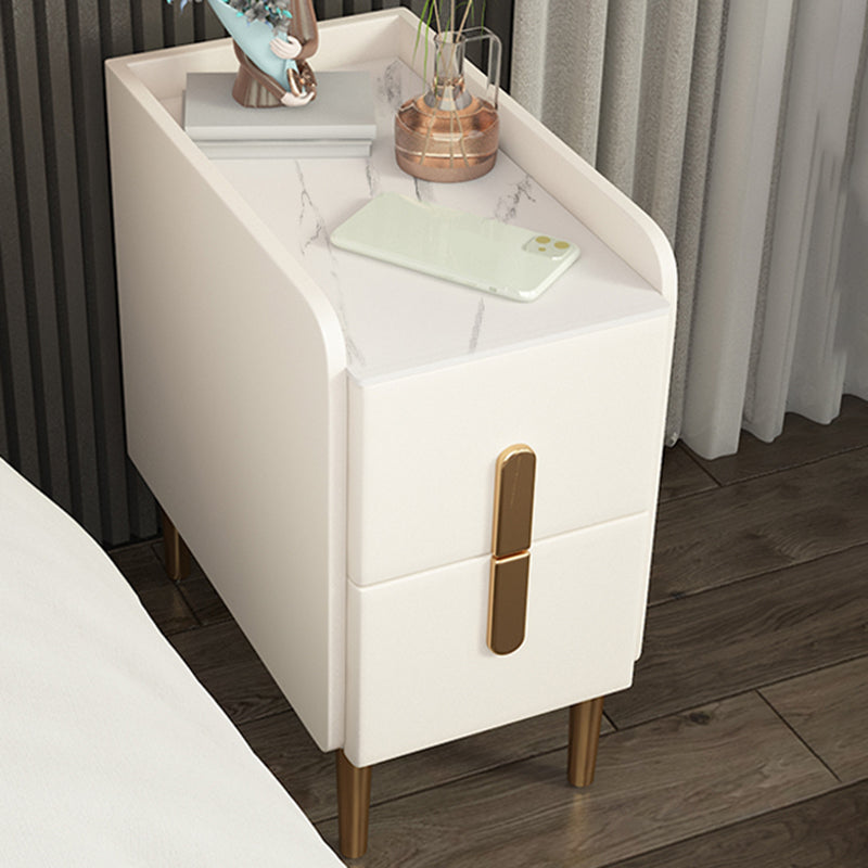 2 tiroirs en bois massif mères modernes des jambes comprenant une table de nuit, 19,7 "de haut