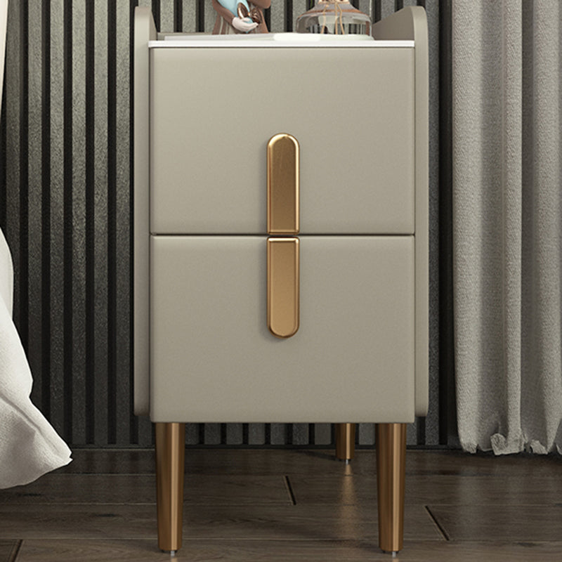 2 tiroirs en bois massif mères modernes des jambes comprenant une table de nuit, 19,7 "de haut