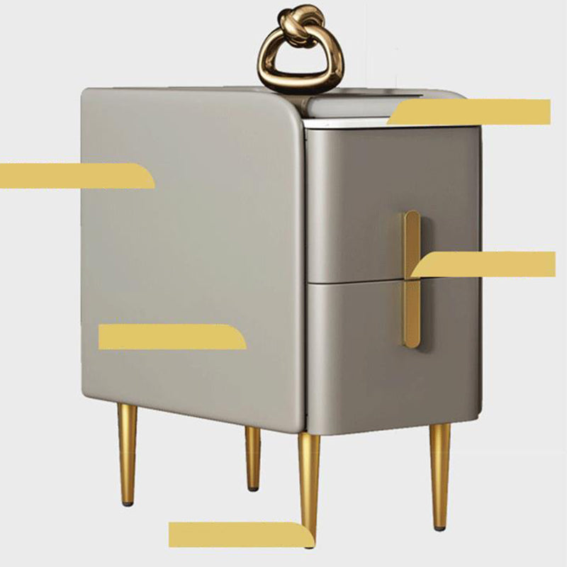 2 tiroirs en bois massif mères modernes des jambes comprenant une table de nuit, 19,7 "de haut