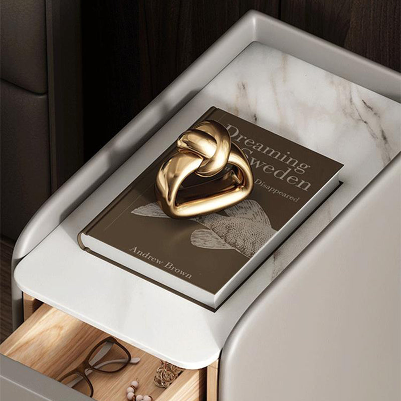 2 tiroirs en bois massif mères modernes des jambes comprenant une table de nuit, 19,7 "de haut