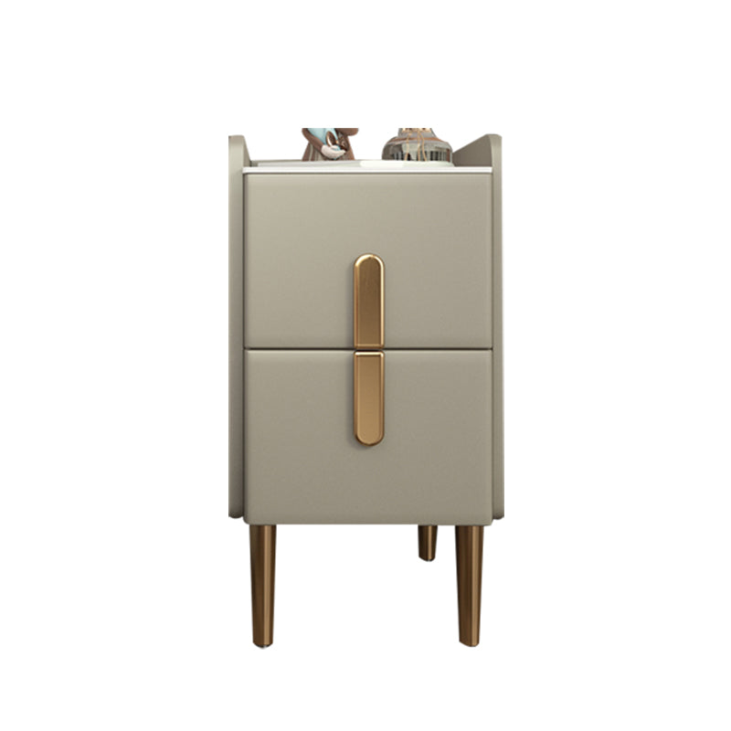 2 tiroirs en bois massif mères modernes des jambes comprenant une table de nuit, 19,7 "de haut