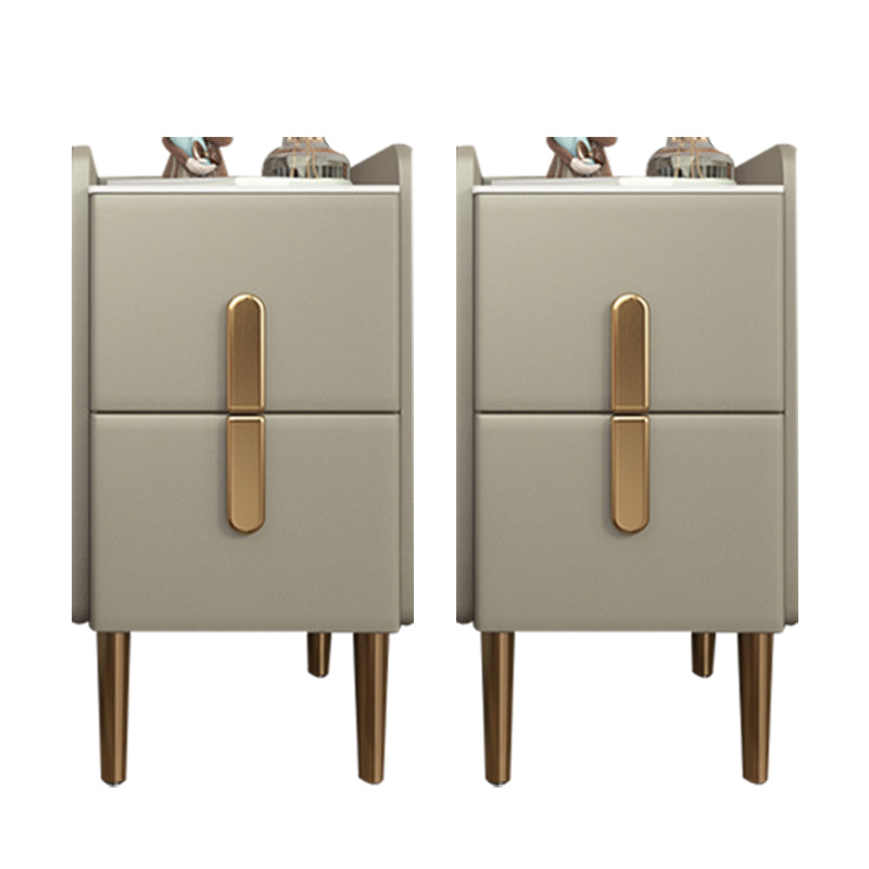 2 tiroirs en bois massif mères modernes des jambes comprenant une table de nuit, 19,7 "de haut