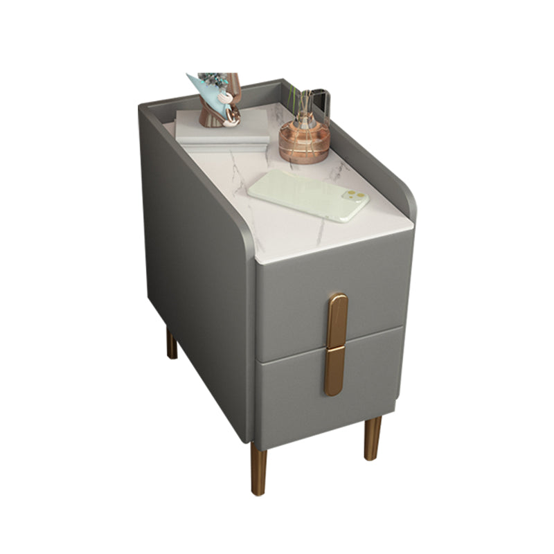 2 tiroirs en bois massif mères modernes des jambes comprenant une table de nuit, 19,7 "de haut