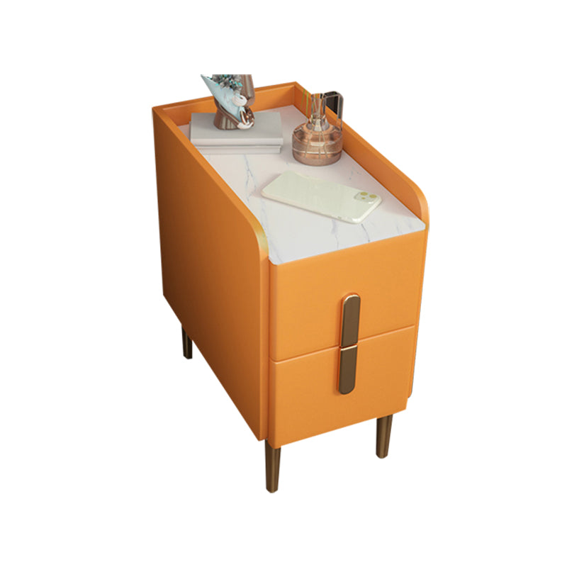 2 tiroirs en bois massif mères modernes des jambes comprenant une table de nuit, 19,7 "de haut